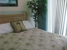 The comfortable bed in the loft