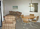 Living room and dining room area